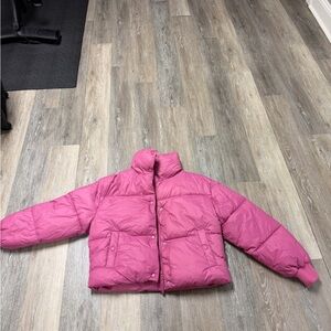 American Eagle Outfitters Women's Pink Puffer Jacket